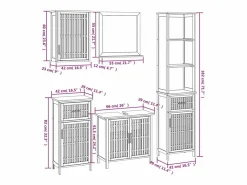 Conjunto de muebles de baño 5 piezas madera maciza de nogal^vidaxl Best