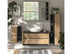 Vicco Conjunto De Baño|Conjunto de muebles de baño antracita/artisan 100x45x50 edelin