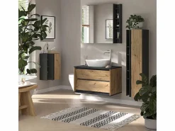 Vicco Conjunto De Baño|Conjunto de muebles de baño antracita/artisan 100x45x50 edelin