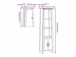 vidaxl Estantería Sobre Inodoro|Conjunto de muebles de baño 2 piezas madera maciza de pino