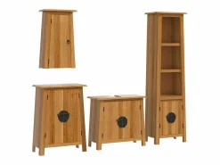 vidaxl Estantería Sobre Inodoro|Conjunto de muebles de baño 4 piezas madera maciza de pino
