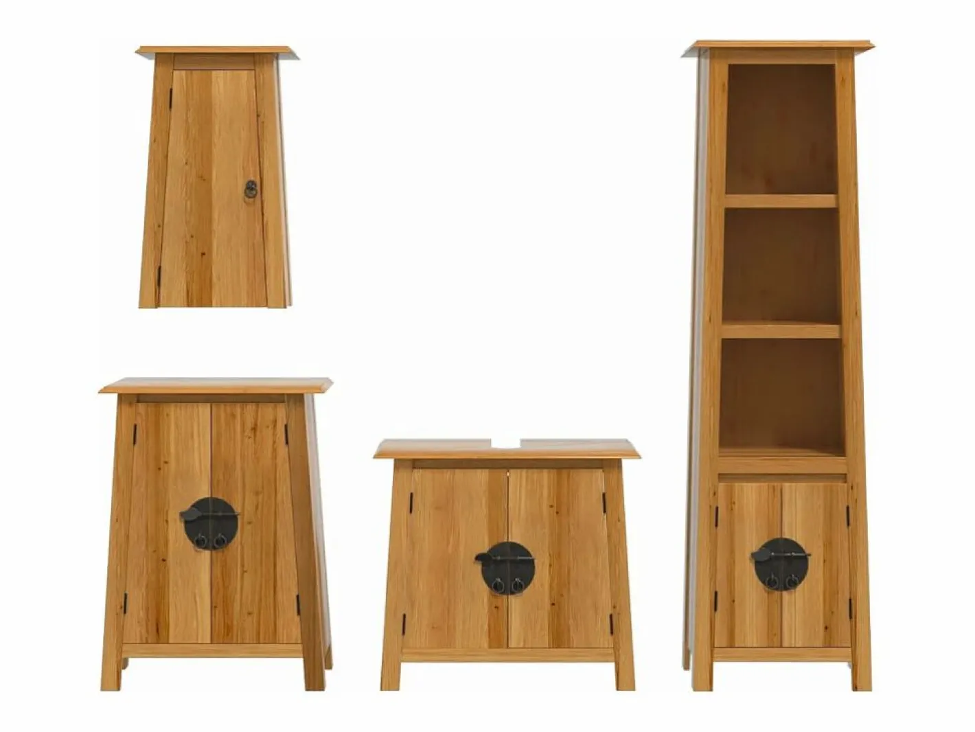 vidaxl Estantería Sobre Inodoro|Conjunto de muebles de baño 4 piezas madera maciza de pino
