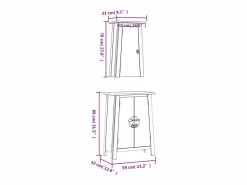 vidaxl Estantería Sobre Inodoro|Conjunto de muebles de baño 2 piezas madera maciza de pino