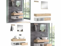 Vicco Conjunto de muebles de baño 100x40x20 henri Blanco New