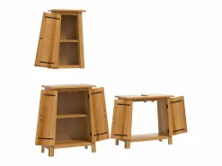 vidaxl Estantería Sobre Inodoro|Conjunto de muebles de baño 3 piezas madera maciza de pino
