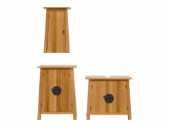 vidaxl Estantería Sobre Inodoro|Conjunto de muebles de baño 3 piezas madera maciza de pino