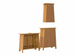vidaxl Estantería Sobre Inodoro|Conjunto de muebles de baño 3 piezas madera maciza de pino