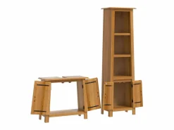 vidaxl Conjunto de muebles de baño 2 piezas madera maciza de pino Marru00f3n