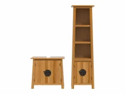 vidaxl Conjunto de muebles de baño 2 piezas madera maciza de pino Marru00f3n
