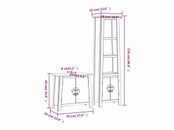 vidaxl Conjunto de muebles de baño 2 piezas madera maciza de pino Marru00f3n