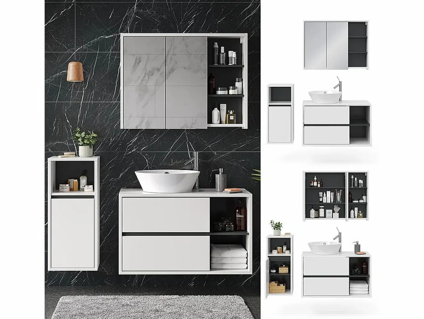 Vicco Conjunto De Baño|Conjunto de muebles de baño 60x45x100 viola
