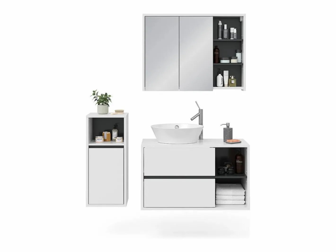 Vicco Conjunto De Baño|Conjunto de muebles de baño 60x45x100 viola
