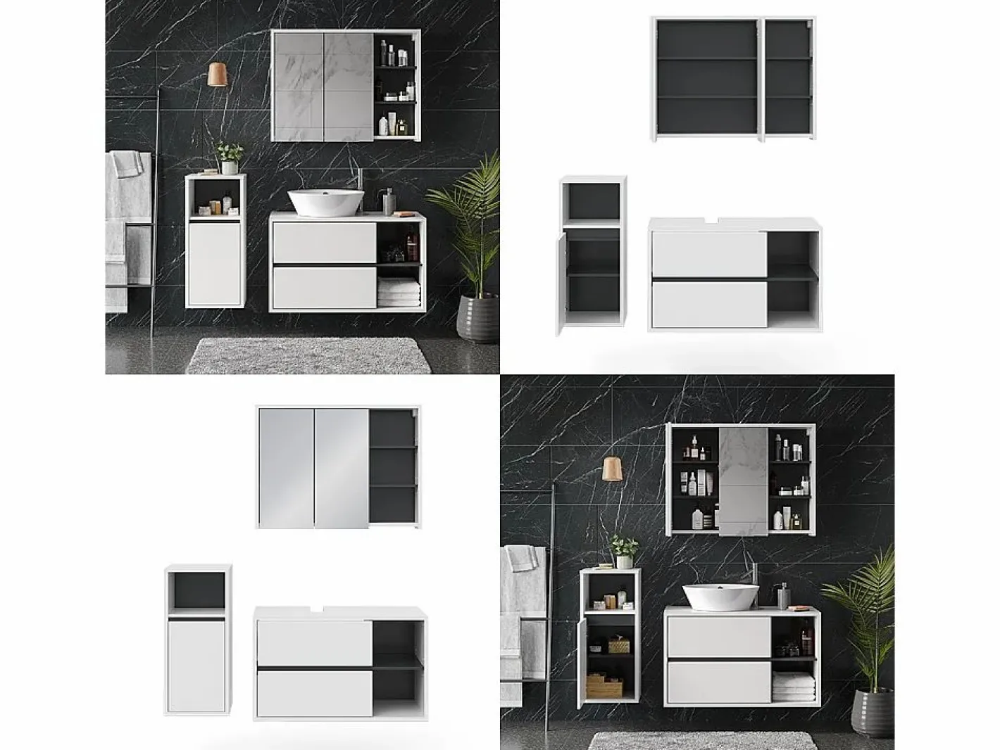 Vicco Conjunto De Baño|Conjunto de muebles de baño 60x45x100 viola