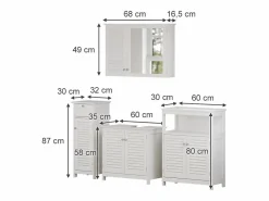 Conjunto de muebles de baño 60x35x58 riad^Vicco Outlet