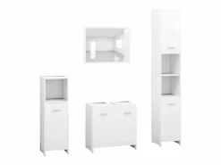 vidaxl Conjunto de muebles de baño 4 pzas madera contrachapada Blanco Clearance