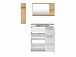 Hauss Spole Armario De Entrada|Conjunto de muebles de entrada de 3 piezas - Espejo, estante y zapatero - y madera