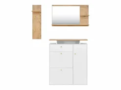 Hauss Spole Armario De Entrada|Conjunto de muebles de entrada de 3 piezas - Espejo, estante y zapatero - y madera