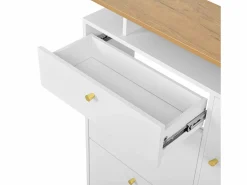 Hauss Spole Armario De Entrada|Conjunto de muebles de entrada de 3 piezas - Espejo, estante y zapatero - y madera