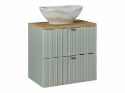 Petits-Meubles Conjunto De Baño|Conjunto de muebles lavabo individual 60cm 2 cajones y columna Jade y Madera