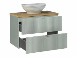 Petits-Meubles Conjunto De Baño|Conjunto de muebles lavabo individual 80cm 2 cajones y columna Jade y Madera