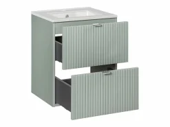 Petits-Meubles Conjunto De Baño|Conjunto de muebles lavabo individual encastrado 50cm 2 cajones y columna Jade y Madera