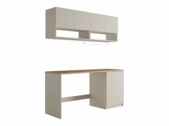 Vente-unique Mueble Para Lavadora|Conjunto de muebles para lavadora, L182 cm, cashmere y natural claro, NATAJI