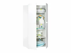 Conjunto de muebles para bebé con cuna 120x60?cm, cómoda con cambiador y armario de 2 puertas Blanco