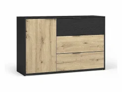 Meublorama Dormitorio Completo|Conjunto de Muebles para Dormitorio Completo MELODY - Armario, Cama con Almacenamiento, Mesitas de Noche y Cómoda