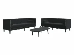 Conjunto Sofás|Conjunto de sofá Chesterfield y cojines de terciopelo (2 piezas)