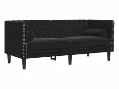 Conjunto Sofás|Conjunto de sofá Chesterfield y cojines de terciopelo (2 piezas)