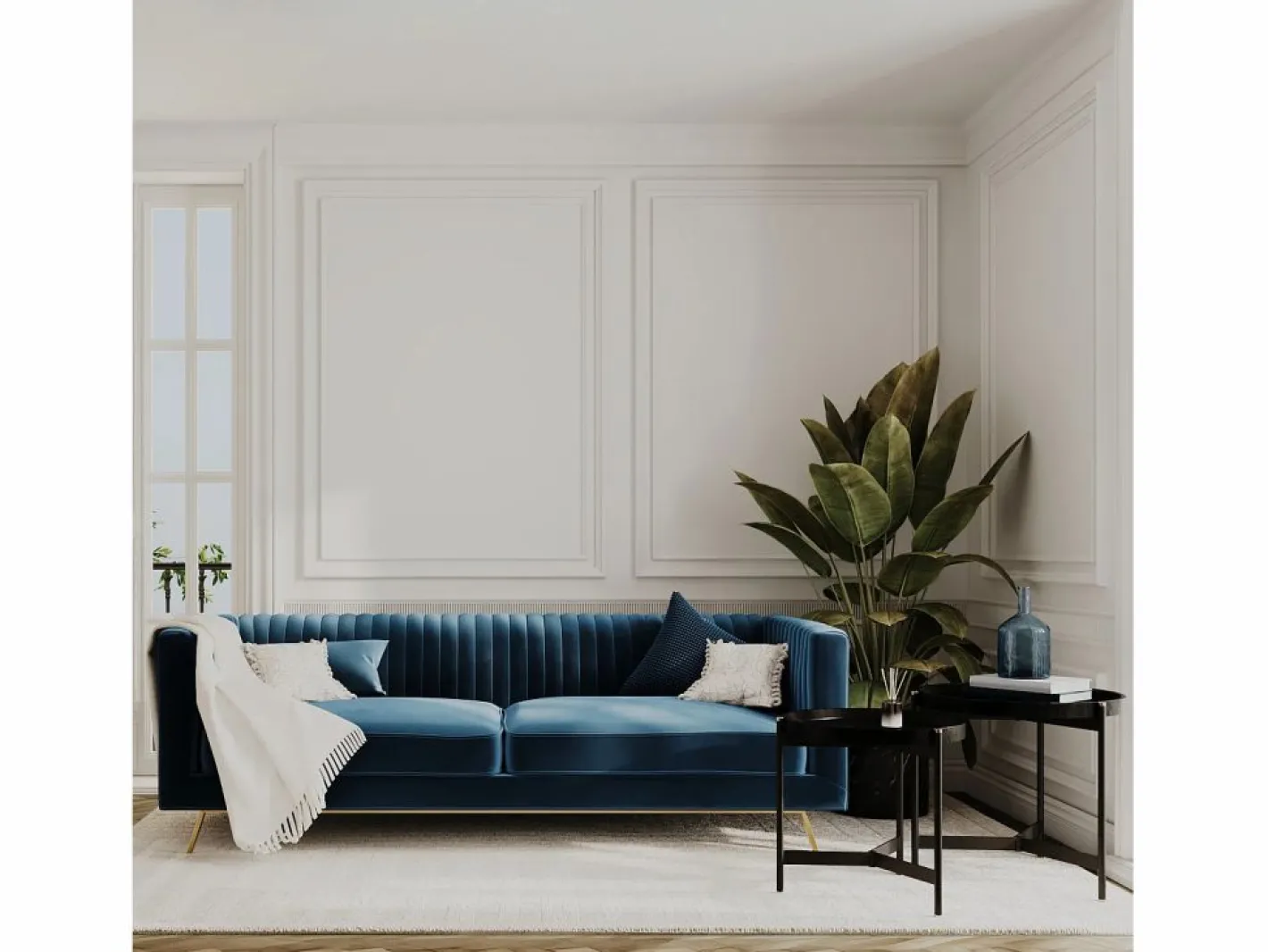 Rendez-Vous Déco Conjunto Sofá Y Sillón|Conjunto de sofá y sillón de terciopelo de 3 plazas - Gatsby