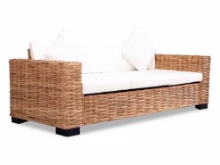 Clicnbuy Conjunto Sofás|Conjunto de sofás 15 piezas ratán natural