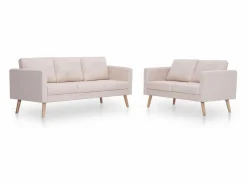 Conjunto de sofás 2 piezas tela color^Clicnbuy