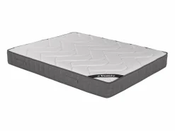 Ysmée Conjunto de somier + colchón de muelles ensacados con acolchado de memoria de BABYLONE de 140 x 190 cm Gris / Blanco Outlet