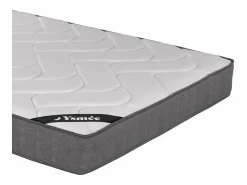 Ysmée Conjunto de somier + colchón de muelles ensacados con acolchado de memoria de BABYLONE de 140 x 190 cm Gris / Blanco Outlet