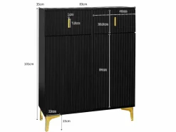 Conjunto de vestidor con banco zapatero y cojín, panel perchero con ganchos, mueble zapatero con cajones y puertas (60,5x180,5x35,2 cm) Negro Discount