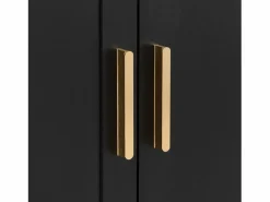 ModernLuxe Conjunto de vestidor de entrada 110x33x185,5 cm - 3 puertas y 1 cajón - Mueble para zapatos y banco para calzado - con espejo - Negro Sale