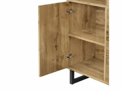 ModernLuxe Armario De Entrada|Conjunto de vestidor de entrada 110x38x186 cm - 3 puertas y 2 cajones - armario con barra - Panel acolchado - Natural