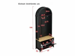 ModernLuxe Conjunto de vestidor de entrada 75x35x195 cm - con mueble para zapatos y ganchos - con estantes - Negro Sale