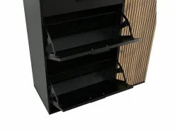 ModernLuxe Armario De Entrada|Conjunto de vestidor de entrada - 2 muebles para zapatos - barra para ropa y 4 ganchos - Espejo - Natural +