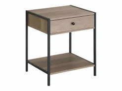 Conjunto dormitorio cabecero + 2 mesitas noche beige roble cambrian y negro Marru00f3n Clearance