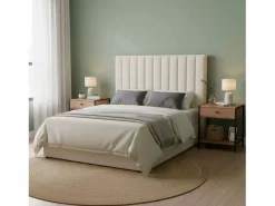 Conjunto dormitorio cabecero + 2 mesitas noche beige roble cambrian y negro Marru00f3n Clearance