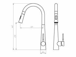 Vente-unique Fregadero|Conjunto fregadero 55x45 cm SOELA + grifo con ducha RONA de acero inoxidable