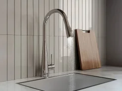 Vente-unique Fregadero|Conjunto fregadero 55x45 cm SOELA + grifo con ducha RONA de acero inoxidable
