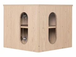 Conjunto mueble bajo lavabo de esquina + lavabo negro SORRENTO Color natural claro Hot