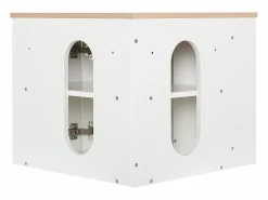 Conjunto mueble bajo lavabo de esquina + lavabo + grifo + armario de baño de esquina SORRENTO Marru00f3n Best