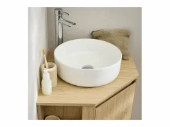Conjunto De Baño|Conjunto mueble bajo lavabo de esquina + lavabo + grifo + armario de baño de esquina SORRENTO