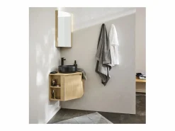 Conjunto De Baño|Conjunto mueble bajo lavabo de esquina + lavabo + grifo + armario de baño de esquina SORRENTO