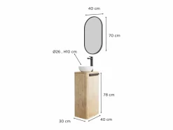 Conjunto mueble lavabo + lavabo + espejo TOM^