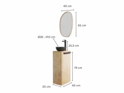 Mueble De Aseo|Conjunto mueble lavabo + lavabo + grifo + espejo TOM